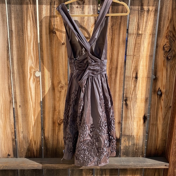 Adrianna Pappell boutique dress iridescent dressy taffeta midi halter - Picture 7 of 9